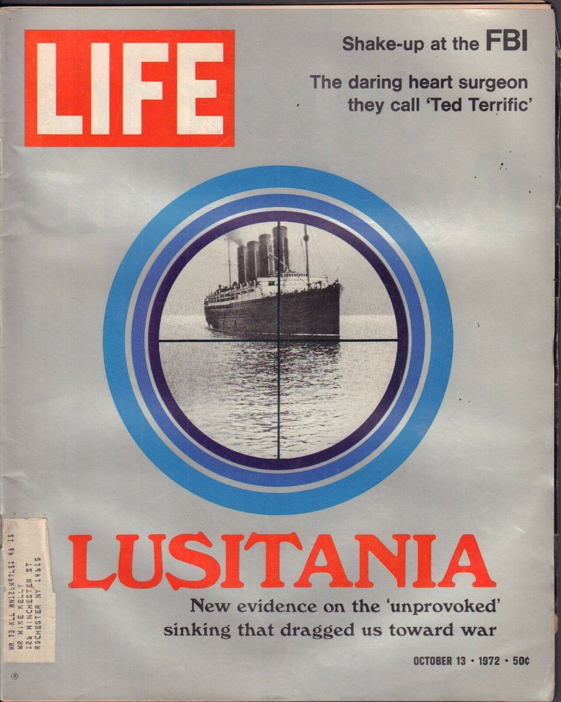 Life October 13 1972 Lusitania, Ted Terrific w/ML Gd 010217DBE