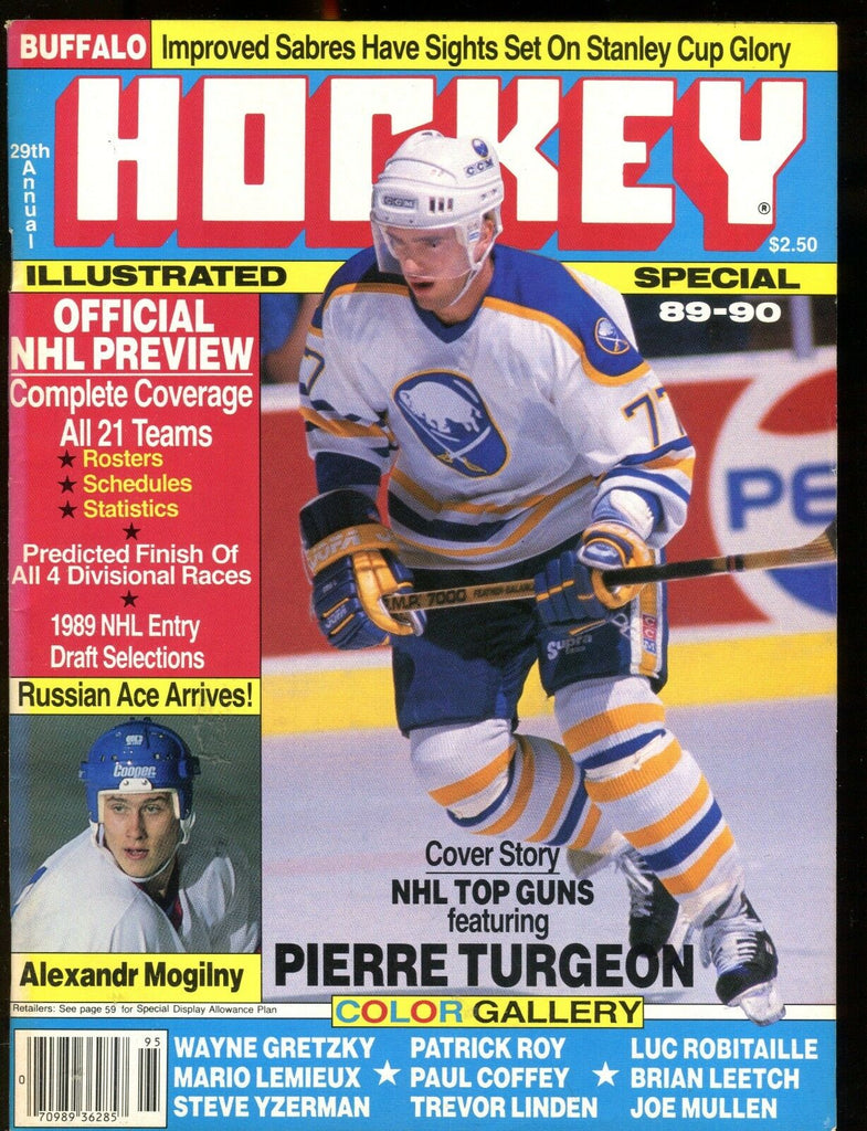 NHL Hockey Illustrated Magazine 1989-90 Pierre Turgeon EX No ML 012717jhe