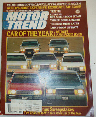 Motor Trend Magazine Detroit's Magnificent Seven February 1981 022715r