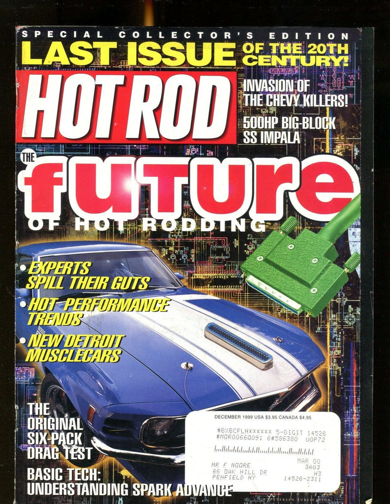 Hot Rod Magazine December 1999 Future Of Hot Rodding Ex w/ML 012317jhe