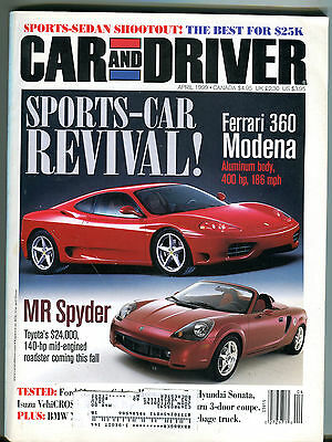 Car And Driver Magazine April 1999 Ferrari 360 Modena EX 022516jhe