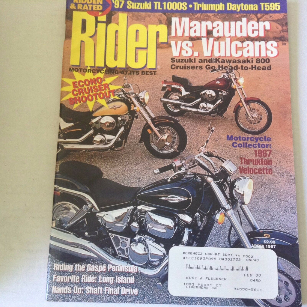Rider Magazine Marauder Vs Vulcans Thruxton Velocette April 1997 060117nonrh3