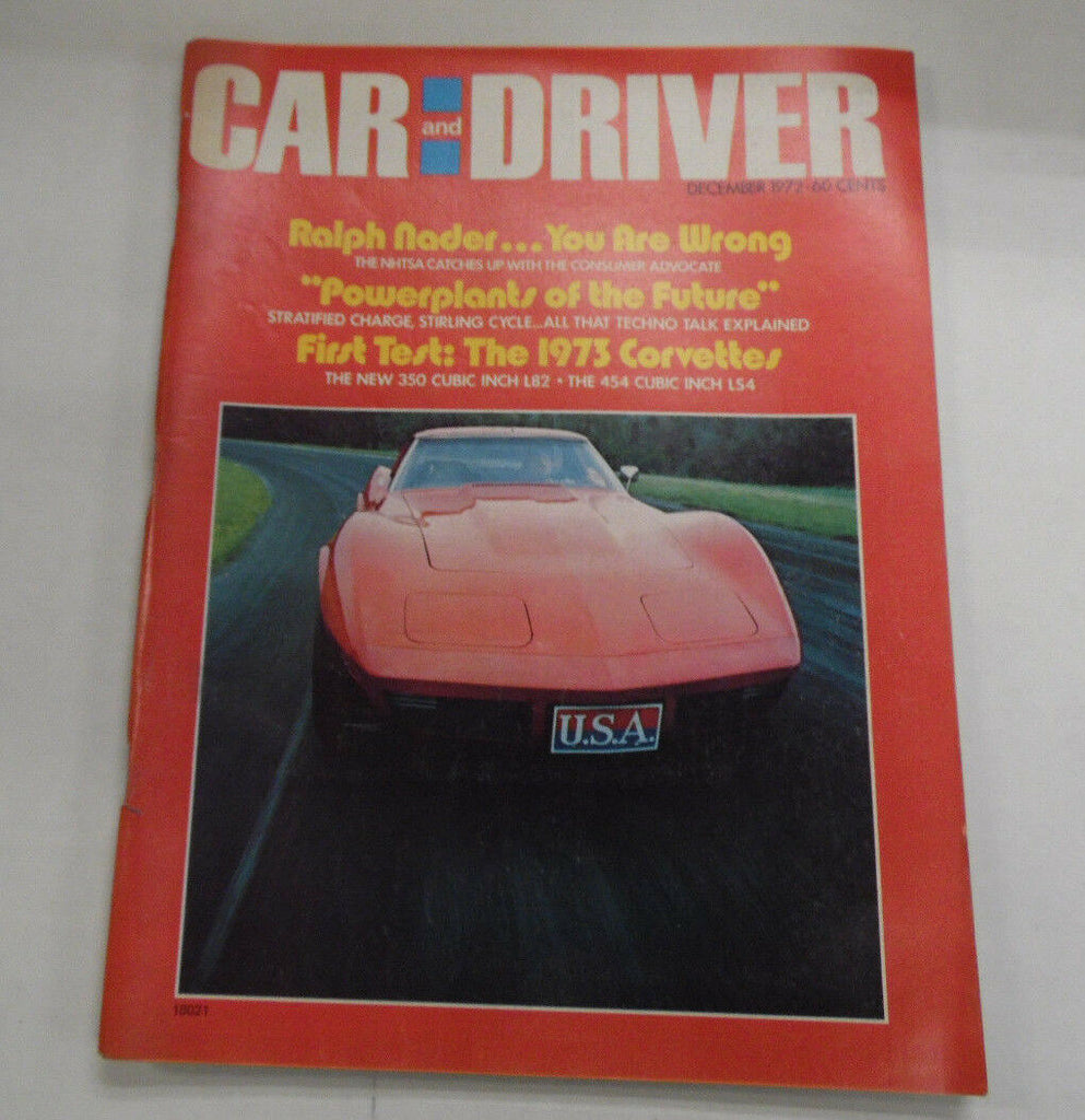 Car And Driver Magazine Ralph Nader Corvettes December 1972 040317nonr