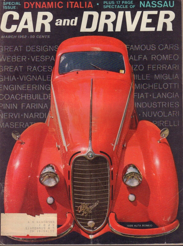 Car And Driver Magazine March 1962 1939 Alfa Romeo 080817nonjhe