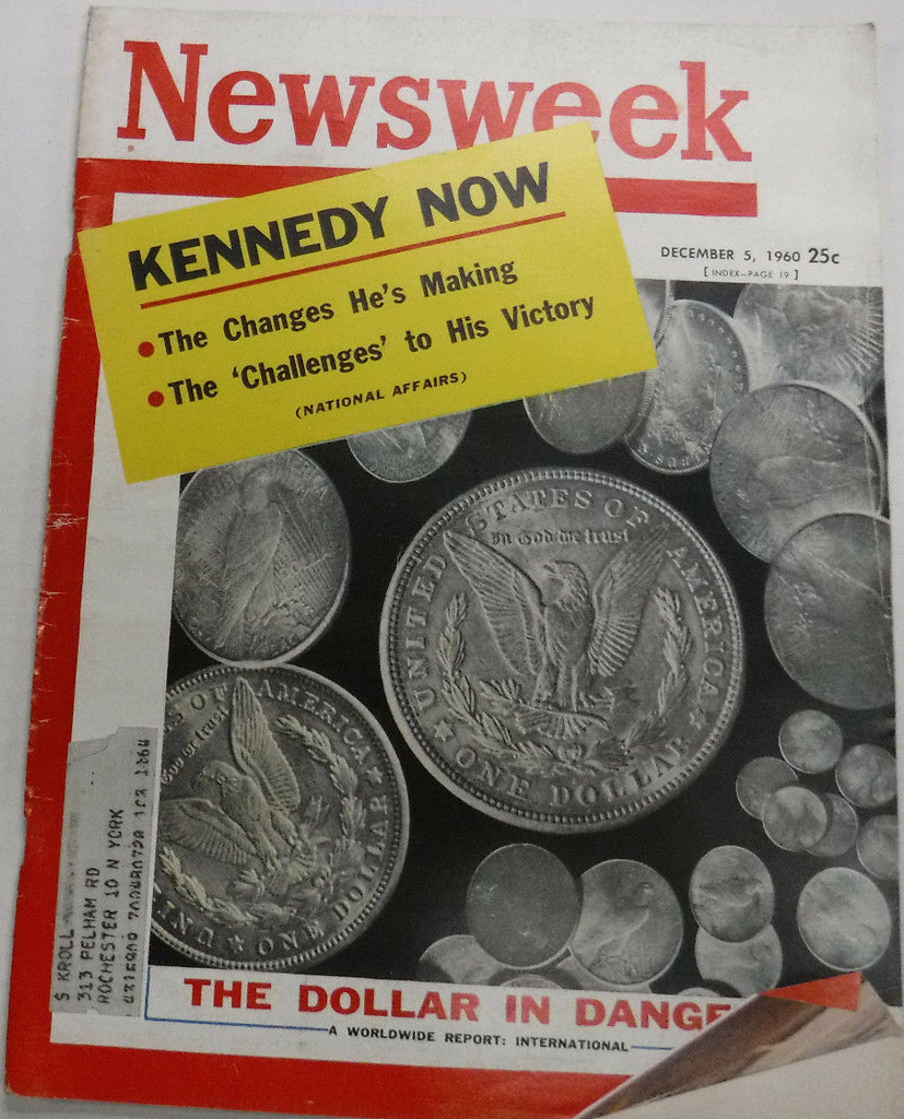 Newsweek Magazine Ted Kennedy The Dollar In Danger December 5, 1960 100716R2