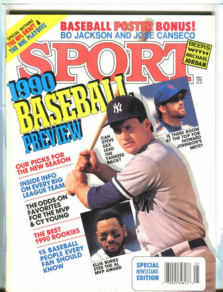 Sport Magazine May 1990 Steve Sax Ellis Burks EX 031717nonjhe