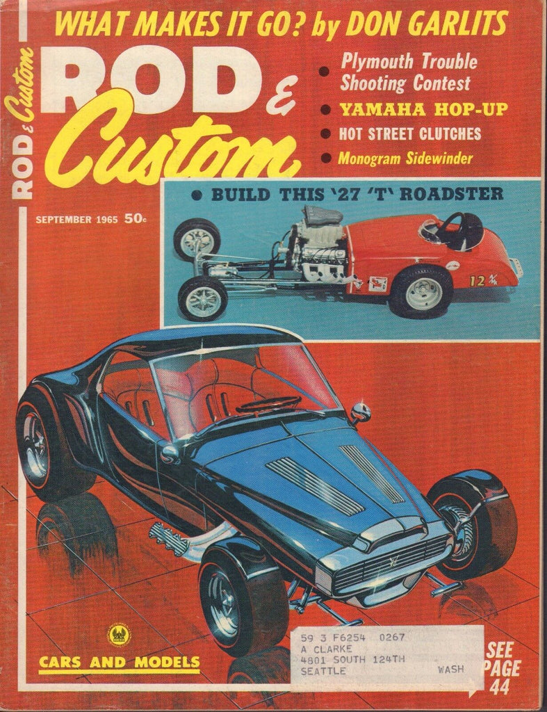 Rod & Custom September 1965 '27 'T' Roadster w/ML 030117nonDBE