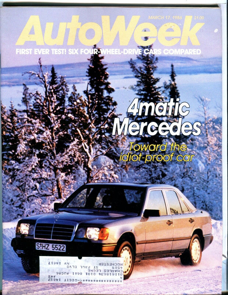 AutoWeek Magazine March 17 1986 Mercedes EX w/ML 021617jhe