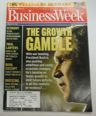 Businessweek Magazine George W. Bush The Growth Gamble February 2003 071015R
