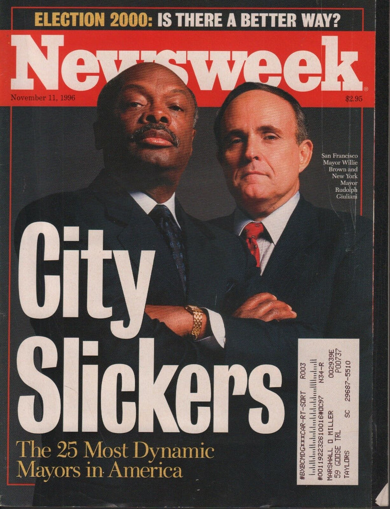 Newsweek November 11 1996 Rudolph Giuliani, Willie Brown w/ML 072517nonDBE