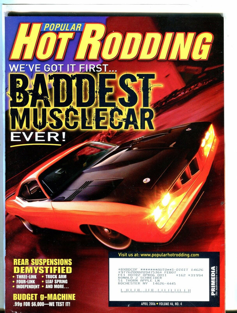 Popular Hot Rodding Magazine April 2006 g-Machine EX w/ML 050617nonjhe