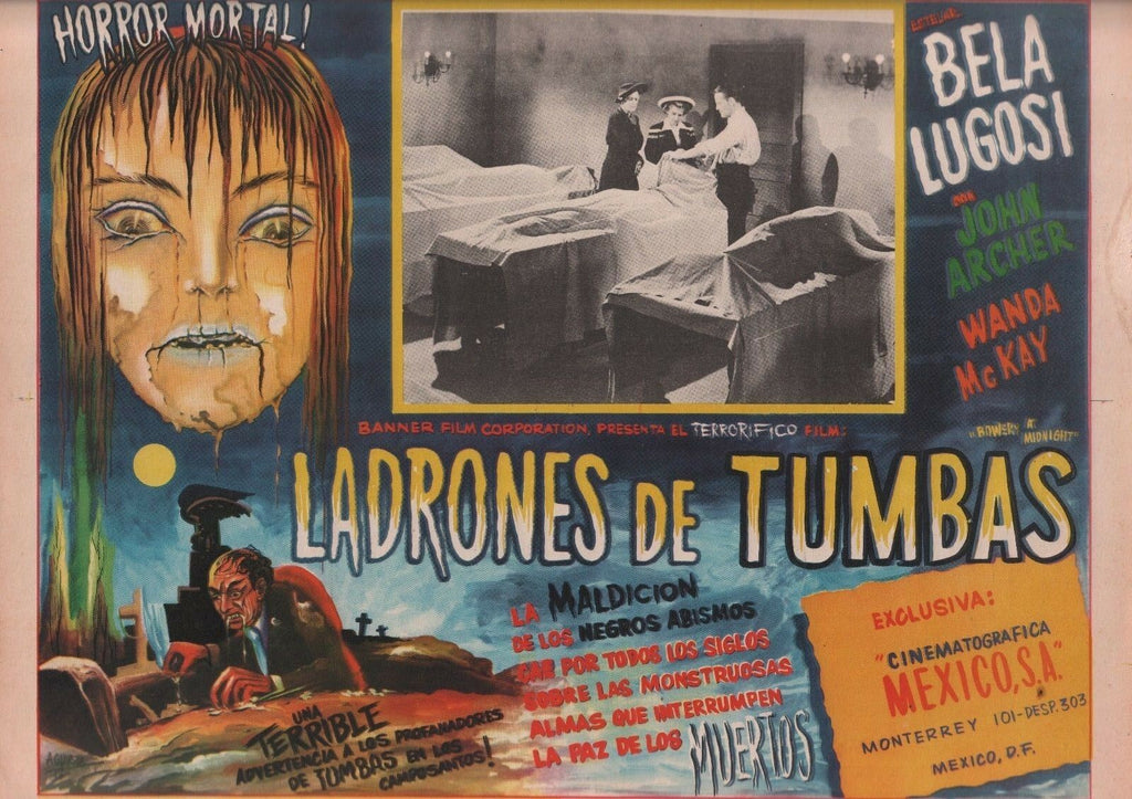 Ladrones De Tumbas Bela Lugosi John Archer 16.5"x12.5" Mexican Lobby Card