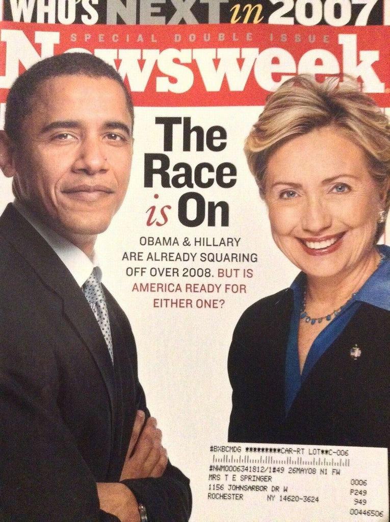 Newsweek Magazine Barack Obama Hillary Clinton January 1, 2007 012619nonrh