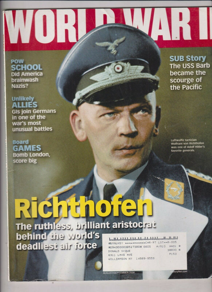 World War II Mag Richthofen Luftwaffe Tactician August/September 2008 121319nonr