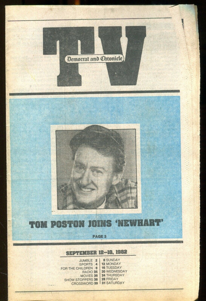 TV Democrat & Chronicle Sep. 12-18 1982 Tom Poston EX 022117nonjhe