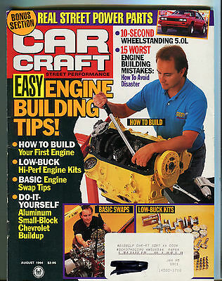 Car Craft Magazine August 1994 Engine Building Tips EX 040116jhe