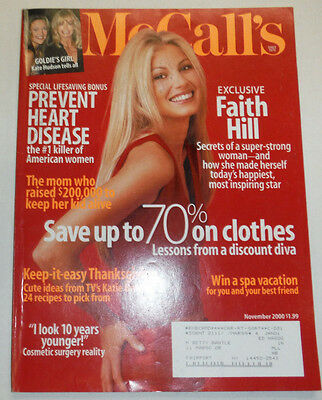 McCall's Magazine Faith Hill & Thanksgiving November 2000 012915R2