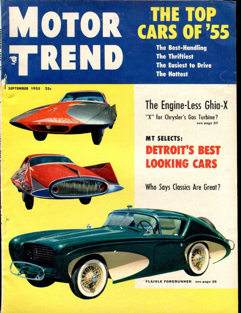 Motor Trend Magazine September 1955 Flajole Forerunner VG No ML 030117nonjhe