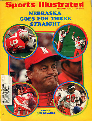 Sports Illustrated Magazine September 11 1972 Nebraska Bob Devaney EX 060716jhe