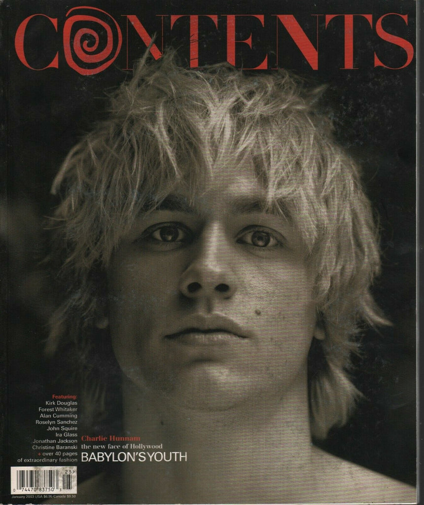 Contents Style Culture Magazine #25 January 2003 Charlie Hunnam 031020AME2