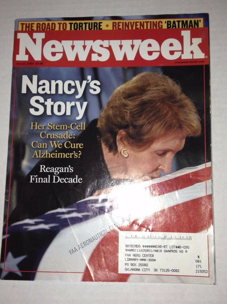 Newsweek Magazine Nancy Reagan Alzheimers June 21, 2004 FAA 022917NONRH