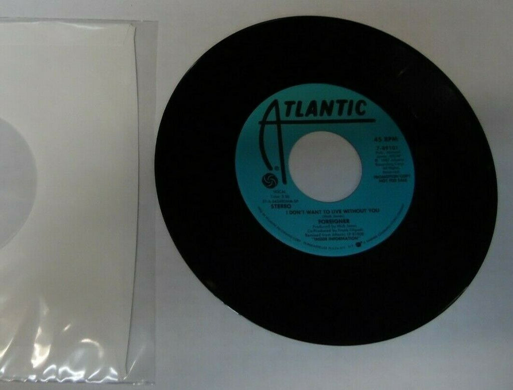 foreigner I don't want to live without you PROMO 45 RPM 7-89101 022220LLE45
