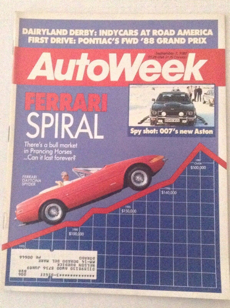 Autoweek Magazine Ferrari Daytona Spyder September 7, 1987 011717RH
