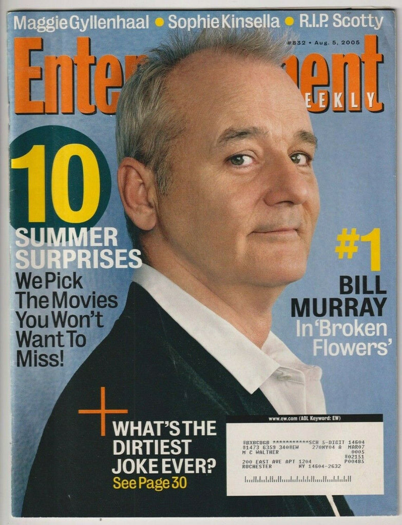 Entertainment Weekly Mag Bill Murray 10 Summer Suprises August 5 2005 102319nonr