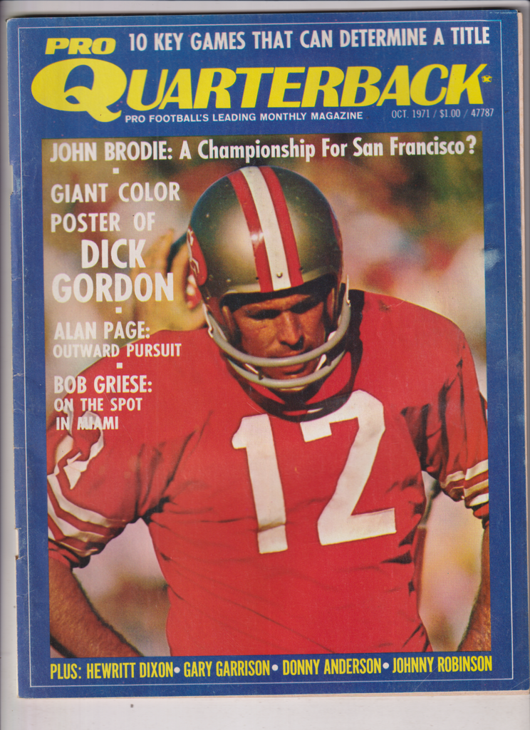 Pro Quarterback Mag John Brodie Alan Page Bob Griese October 1971 012920nonr