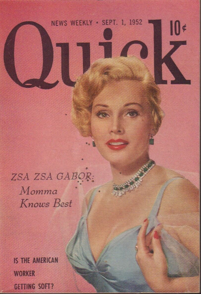 Quick News Weekly September 1 1952 Zsa Zsa Gabor Cheesecake Pin Up 091318AME