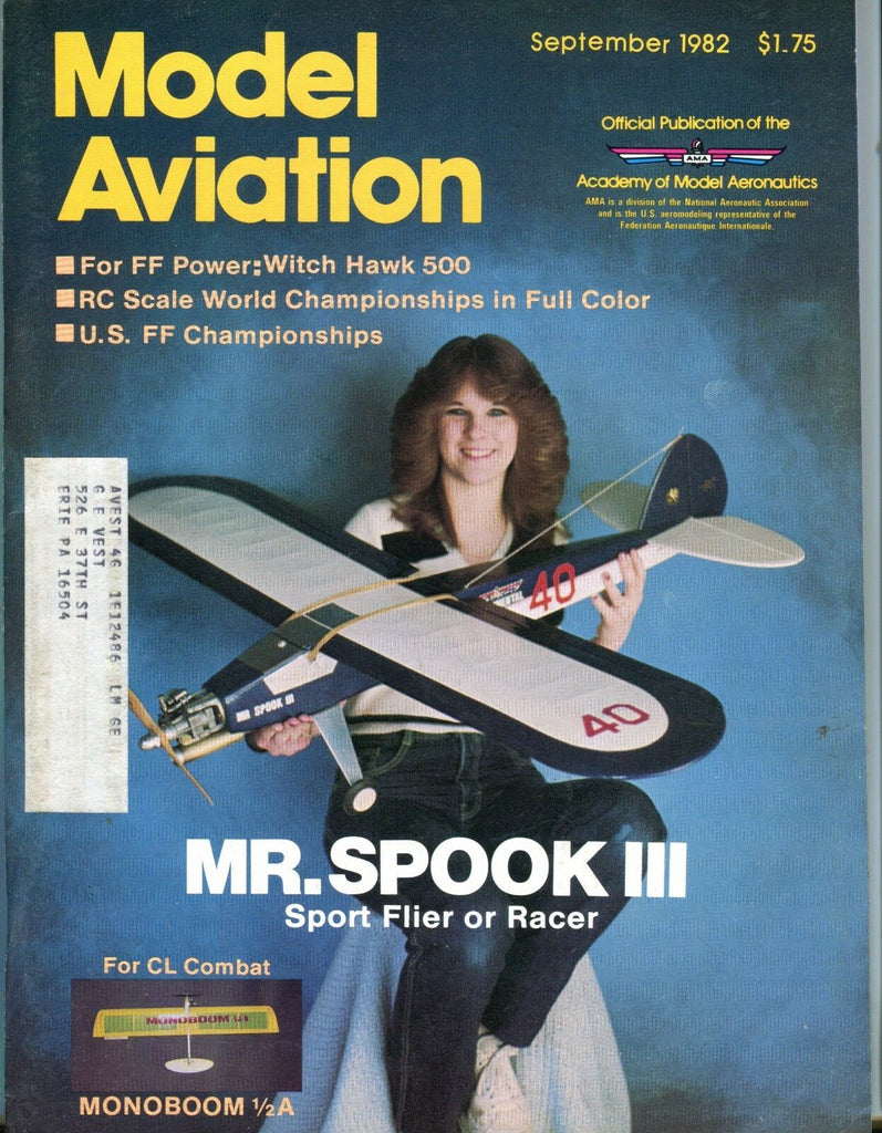 Model Aviation Magazine September 1982 Mr. Spook III EX w/ML 050117nonjhe