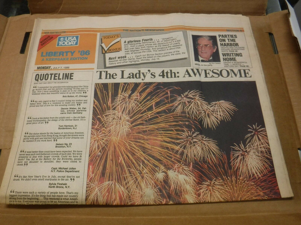 USA Today Liberty '86 Special Section July 7 1986 EX No ML 022117nonjhe