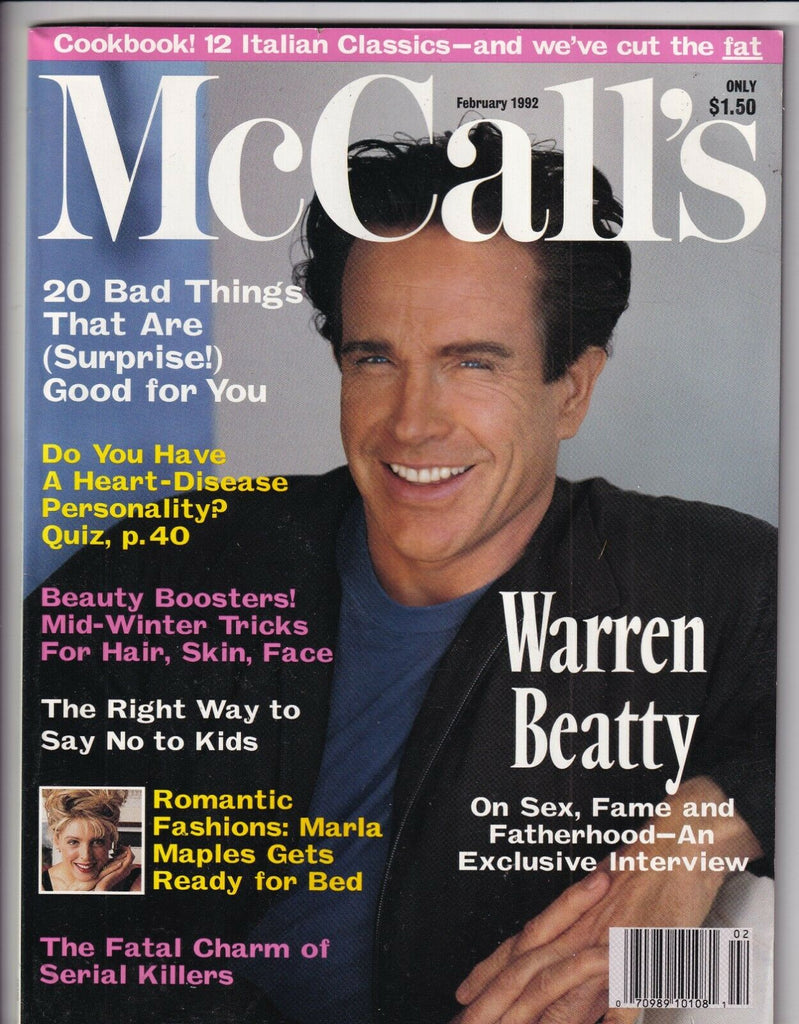 McCall's Mag Warren Beatty 20 Bad Things February 1992 112719nonr