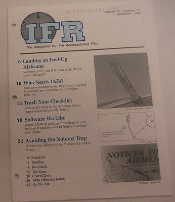 IFR Pilot Magazine Landing An Iced-Up Airframe December 1994 FAL 061815R