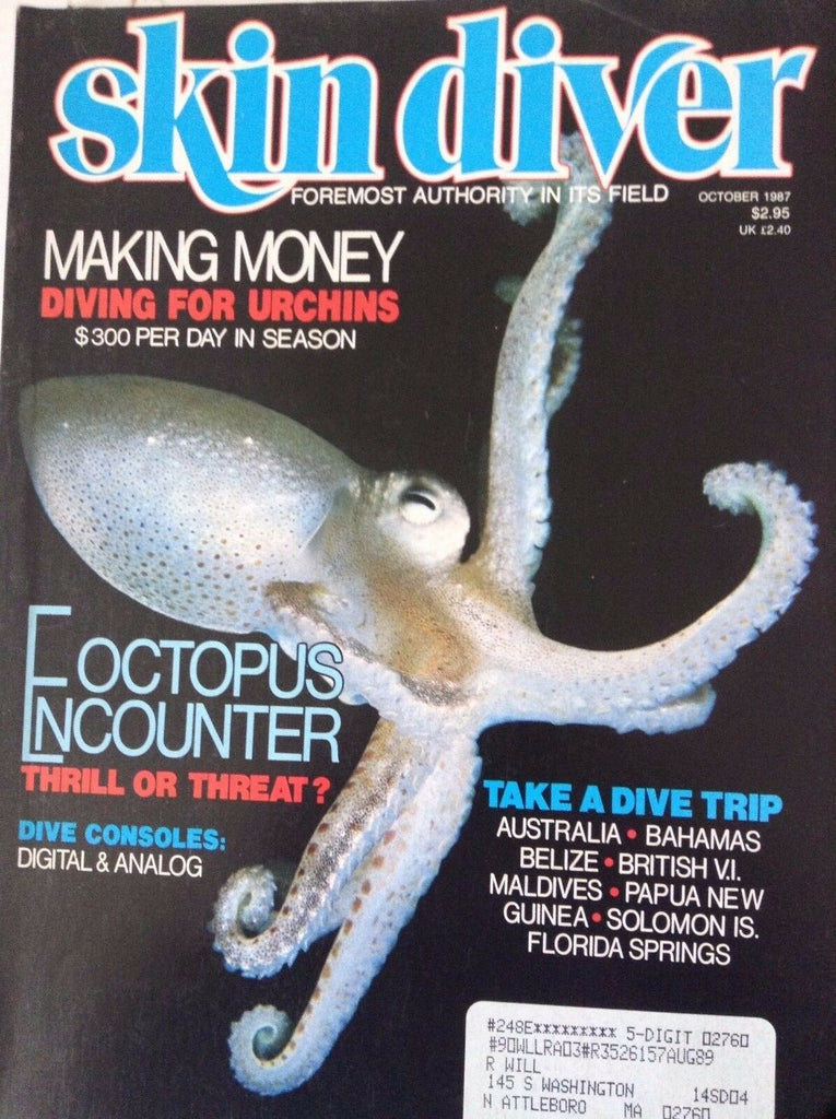 Skin Diver Magazine Octopus Encounter October 1987 090717nonrh