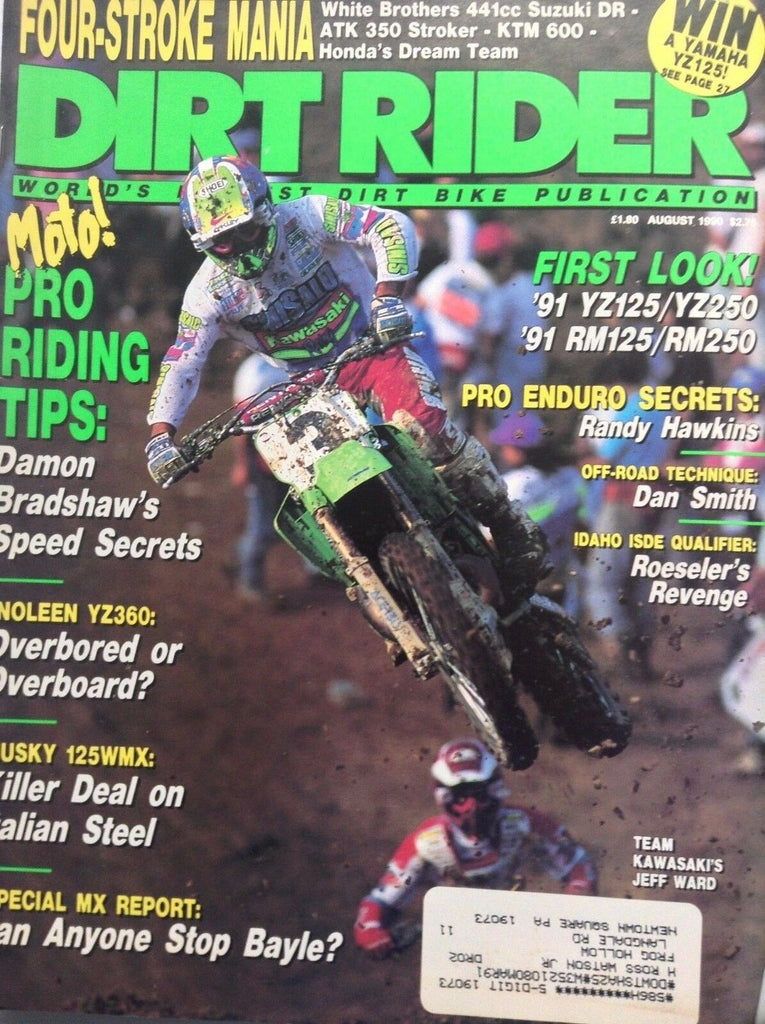 Dirt Rider Magazine YZ125/YZ250 August 1990 091917nonrh