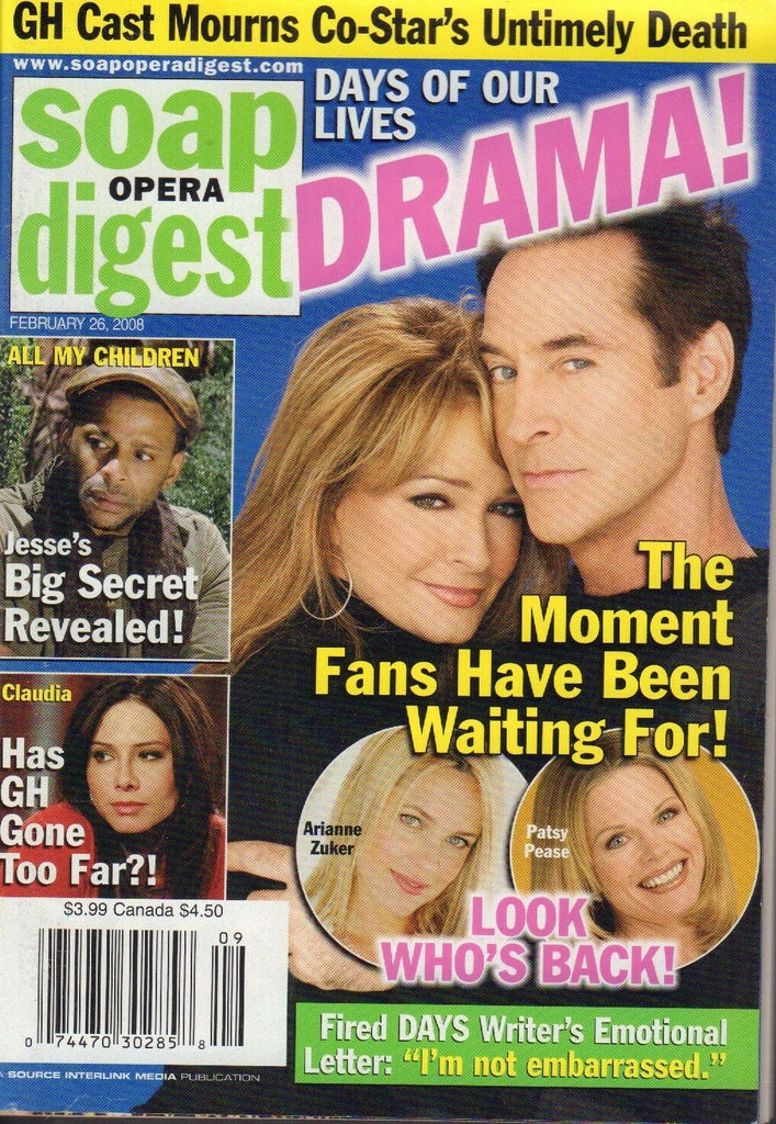 Soap Opera Digest Magazine February 26 2008 Patty Pease 080817nonjhe