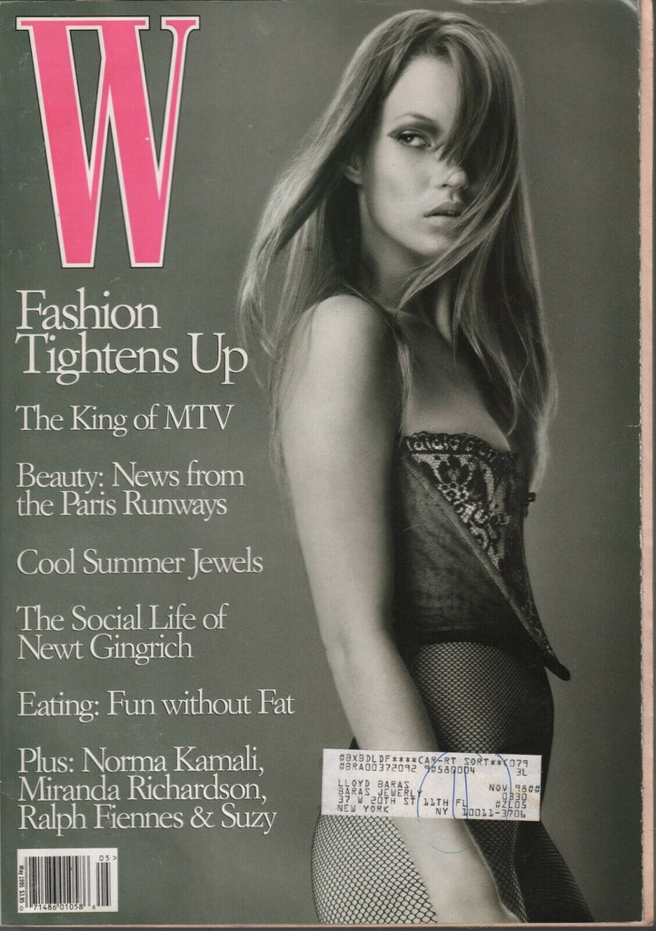 W Celebrity Magazine May 1995 Kate Moss Norma Kamali Ralph Fiennes 011821ame