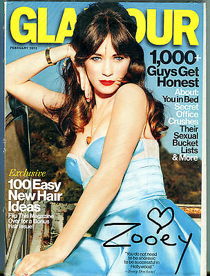Glamour Magazine February 2013 Zooey Deschanel EX 032816jhe