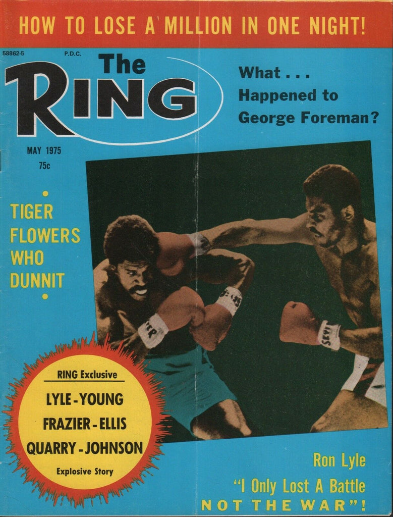 George Foreman Joe Frazier The Ring Boxing Magazine May 1975 050918DBX