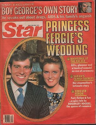 Star magazine July 29 1986 Princess Fergie, Boy George EX 122115DBE2