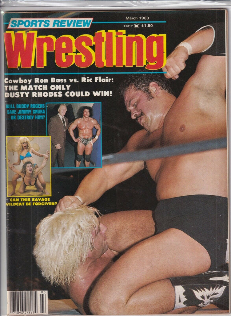 Sports Review Wrestling Ron Bass Ric Flair Dusty Rhodes March 1983 092319nonr