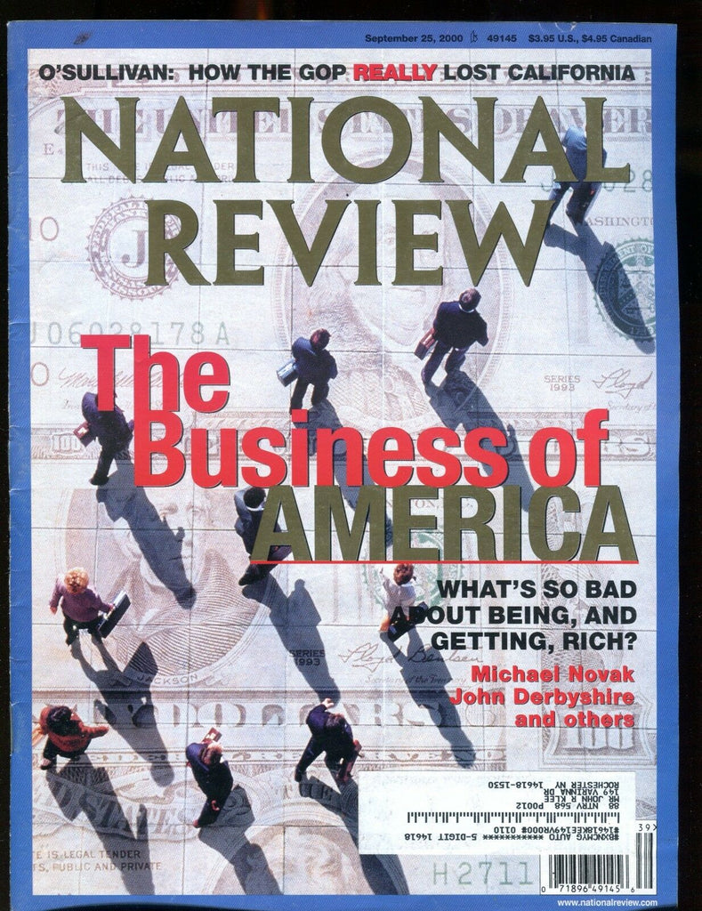 National Review Magazine September 25 2000 EX w/ML 010617jhe