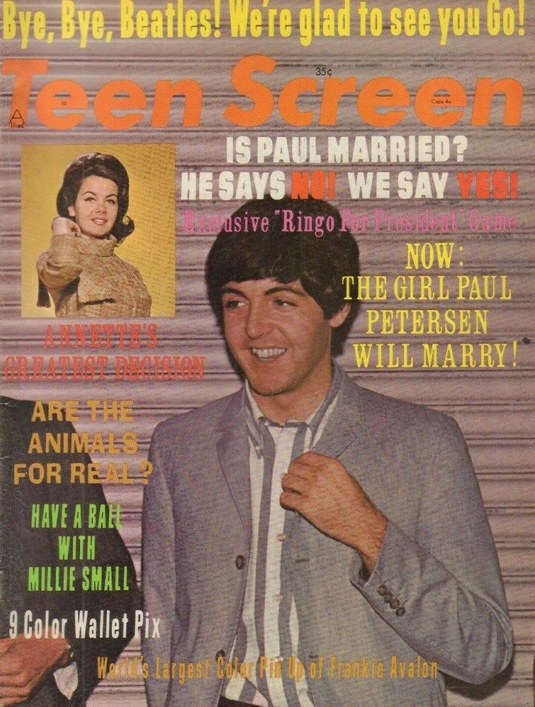 Teen Screen October 1964 The Beatles The Animals Millie Small 021419DBE