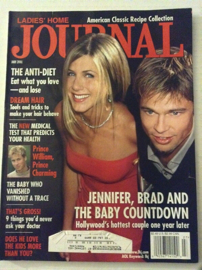 Ladies' Home Journal Magazine Jennifer Aniston Brad Pitt July 2001 040319nonrh