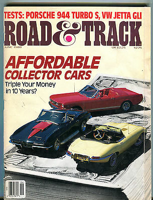 Road & Track Magazine June 1988 Affordable Collector Cars VG 070916jhe