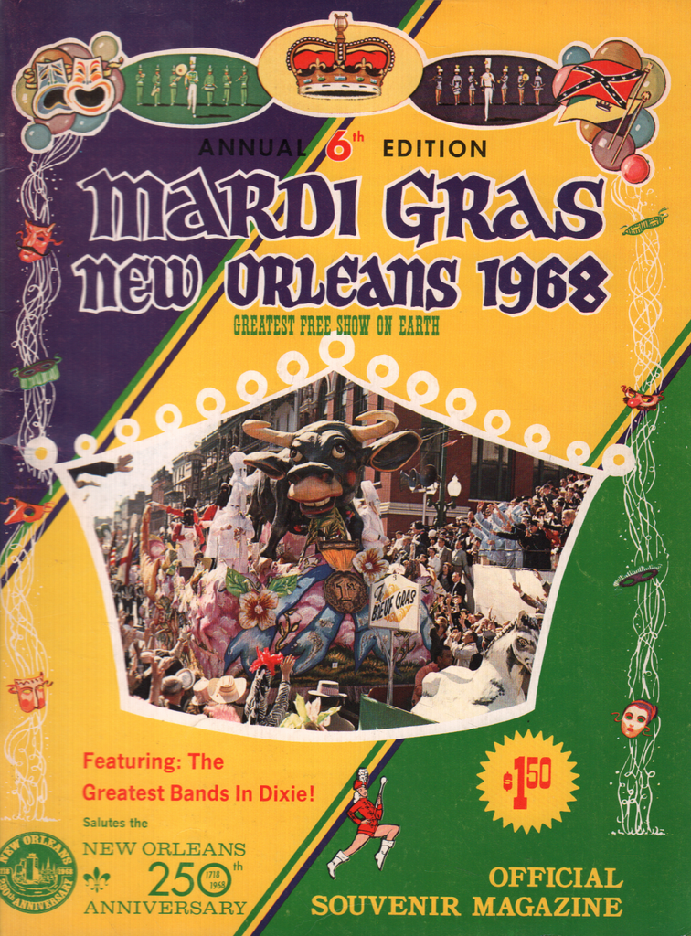 Mardi Gras New Orleans 1968 Annual 6th Edition Souvenir Magazine 040220DBE