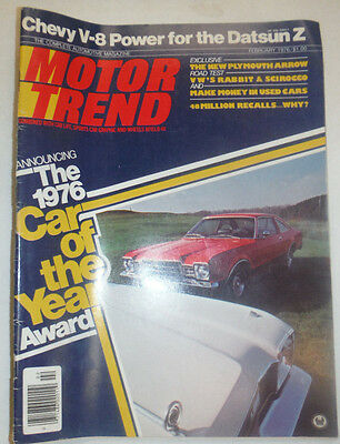Motor Trend Magazine The New Plymouth Arrow February 1976 041515R