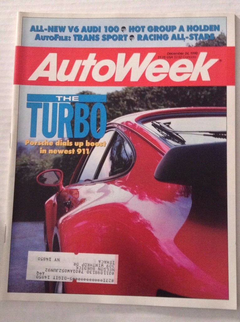 Autoweek Magazine Porsche 911 Turbo December 24, 1990 011617rh