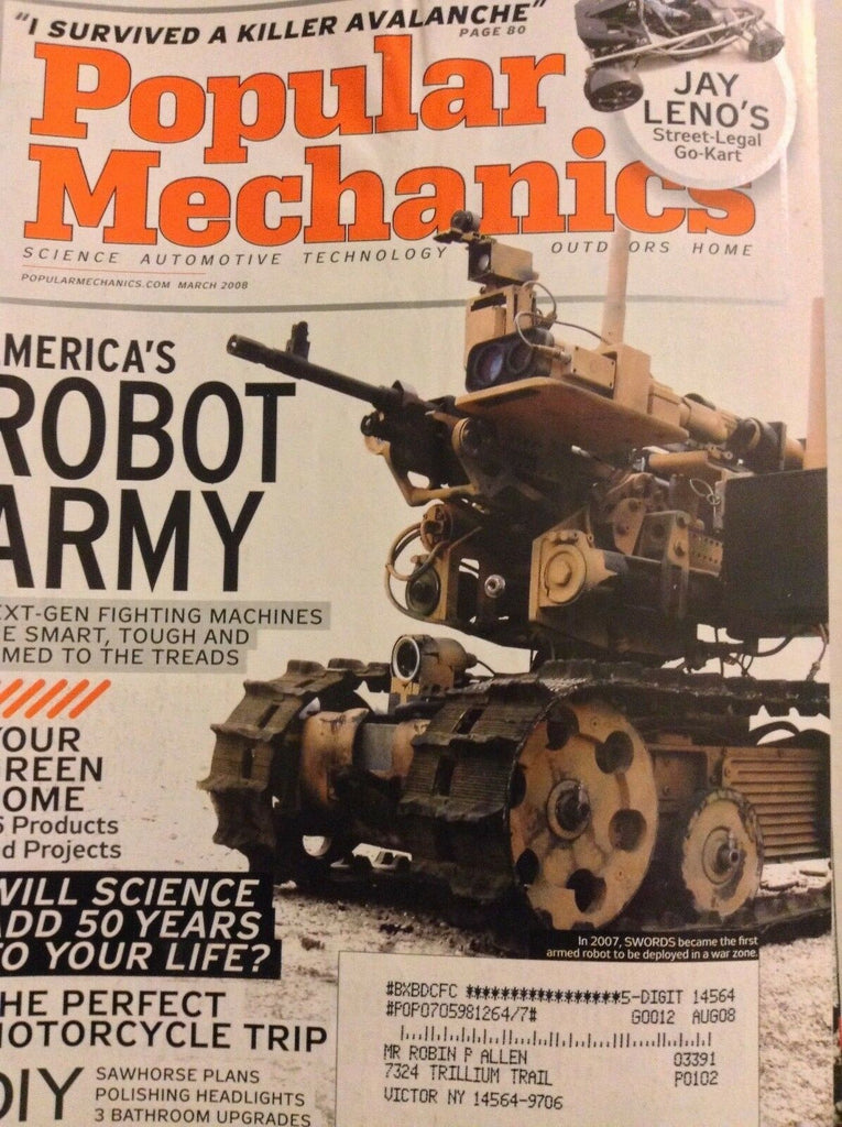 Popular Mechanics Magazine America's Robot Army March 2008 051218nonrh